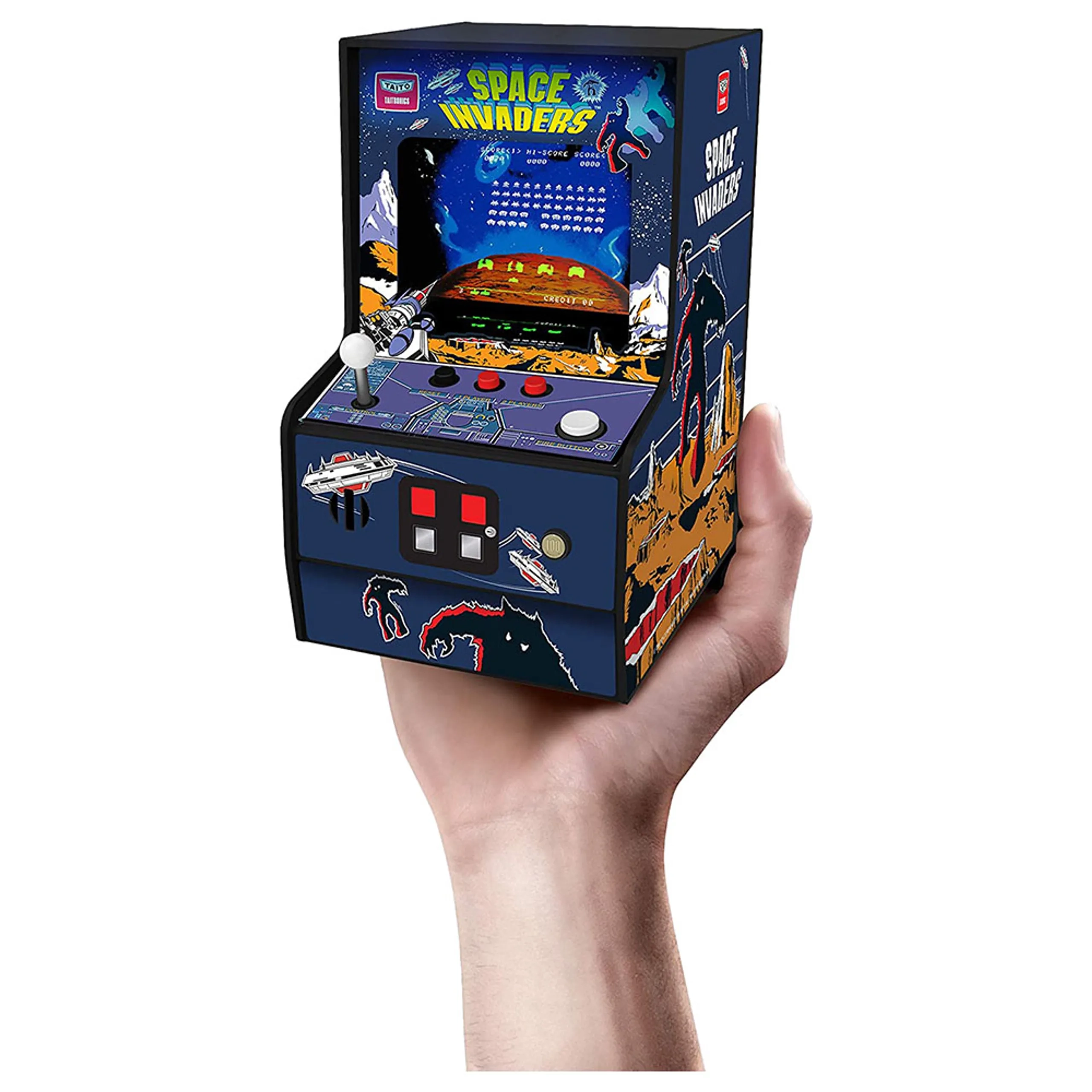 Space Invaders Micro Player - Miniature playable replica Micro-USB or 4 AA batteries
