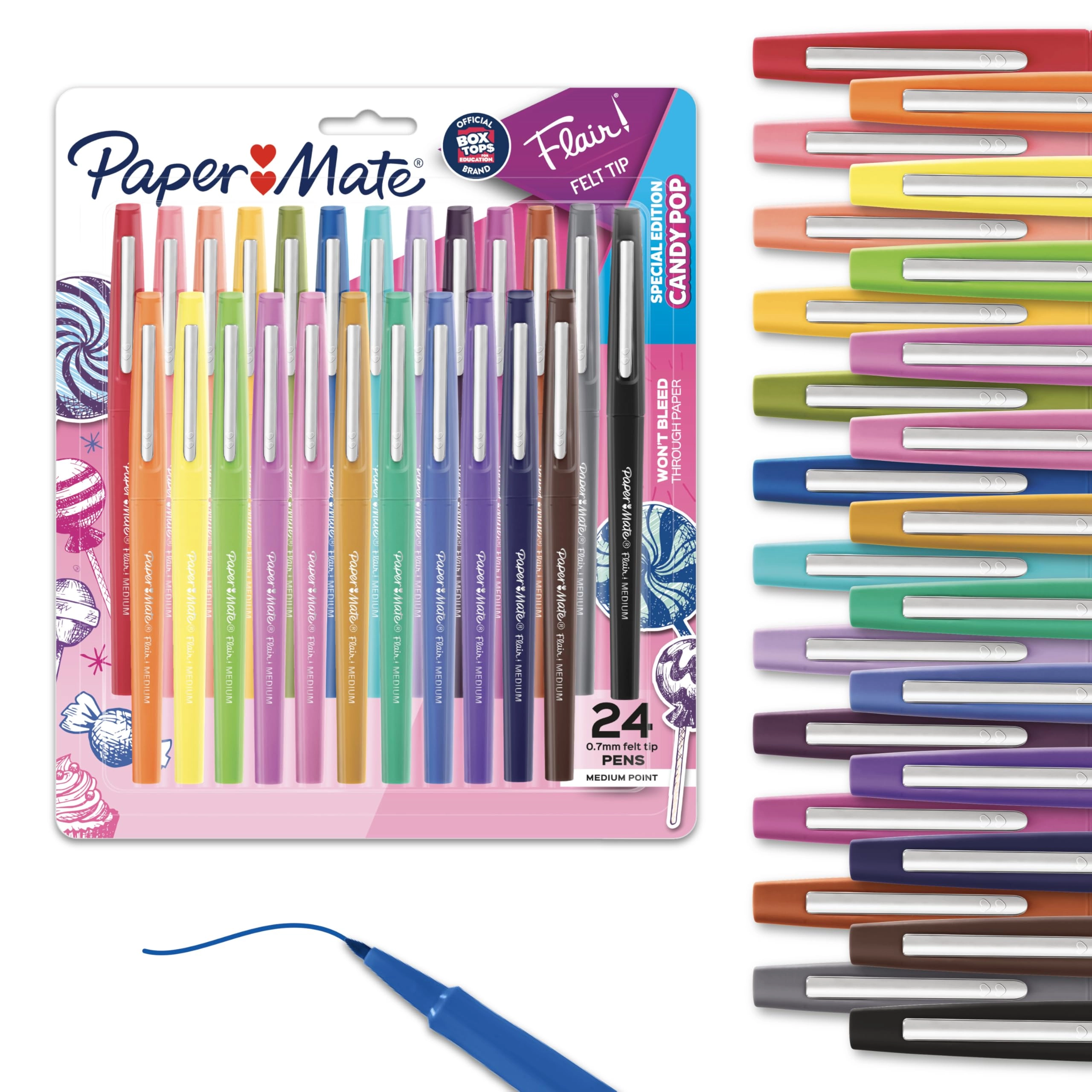 Newell Rubbermaid Office Flair Felt Tip Pens - 24 Assorted 0.7mm