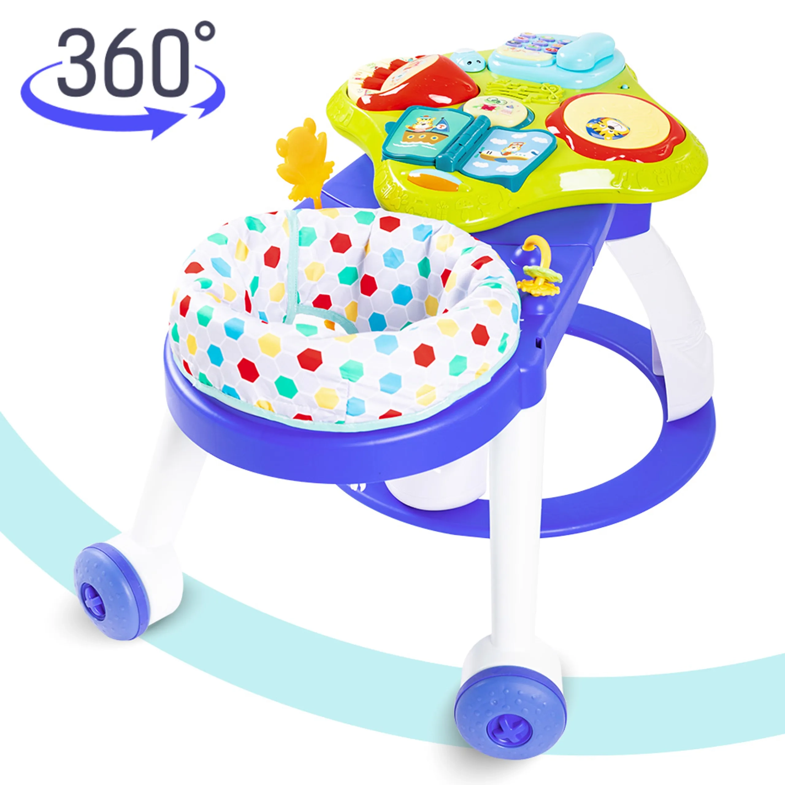 3 in 1 Baby Walker - Green Musical keyboard