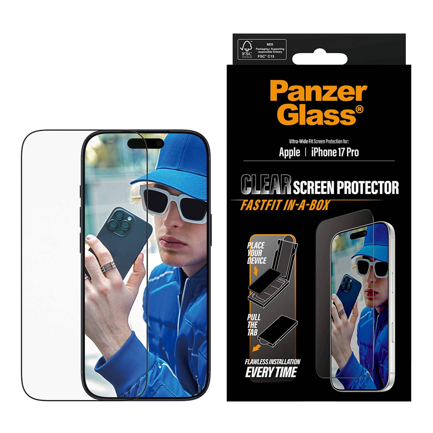 Clear Ultra Wide Fit Screen Protector for Apple iPhone 17 Pro