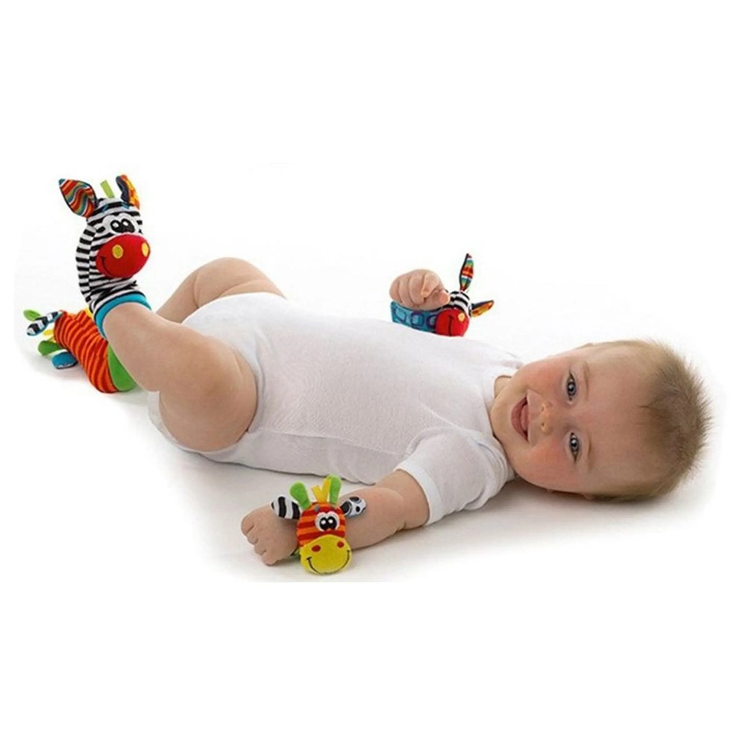 Personalized Wrist Rattle And Foot Finder - Suitable for 0 month & above Fox And Deer
