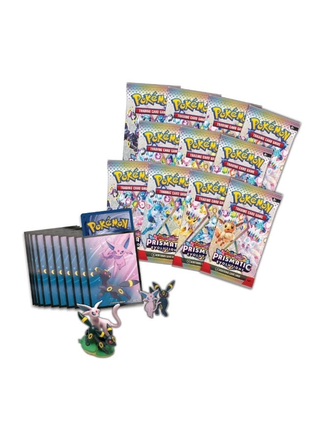 Scarlet & Violet—Prismatic Evolutions Premium Figure Collection - 11 booster packs 65 card sleeves