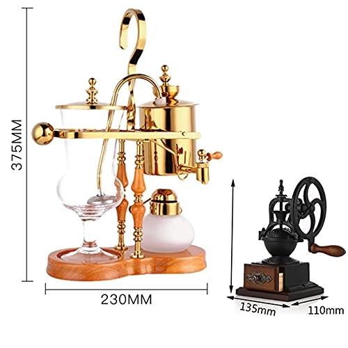 Siphon Coffee Maker - Adjustable Temperature Belgian Jug Large Handwheel Grinder Vacuum