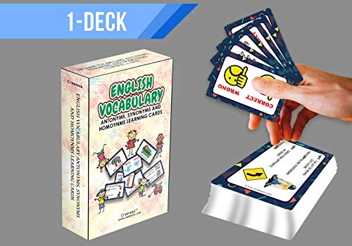 English Vocabulary Antonyms, Synonyms and Homonyms Learning Cards - Adult 54 pieces