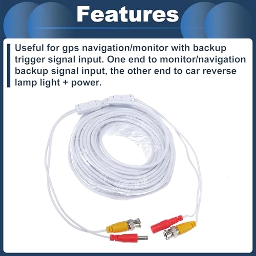 Reverse Rear View Parking Camera Video Cable - BNC+DC