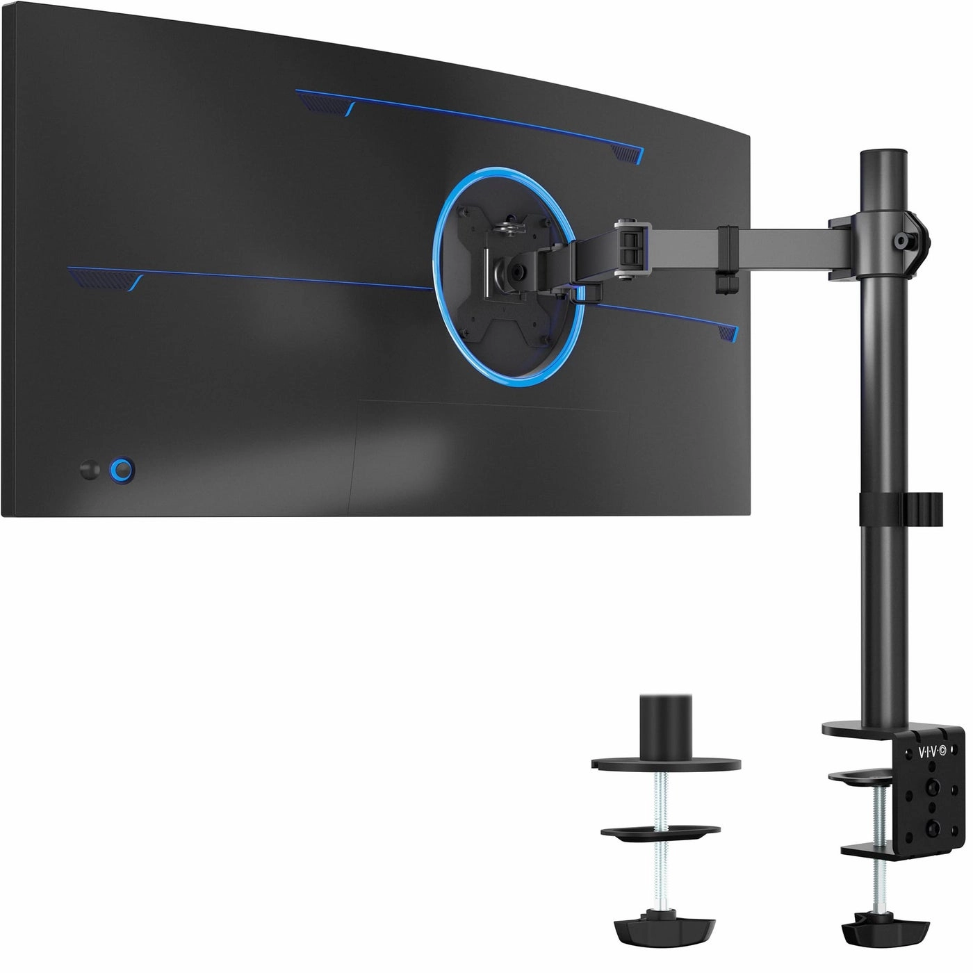Single Monitor Desk Mount - Single 13 to 38 inch 75x75mm and 100x100mm
