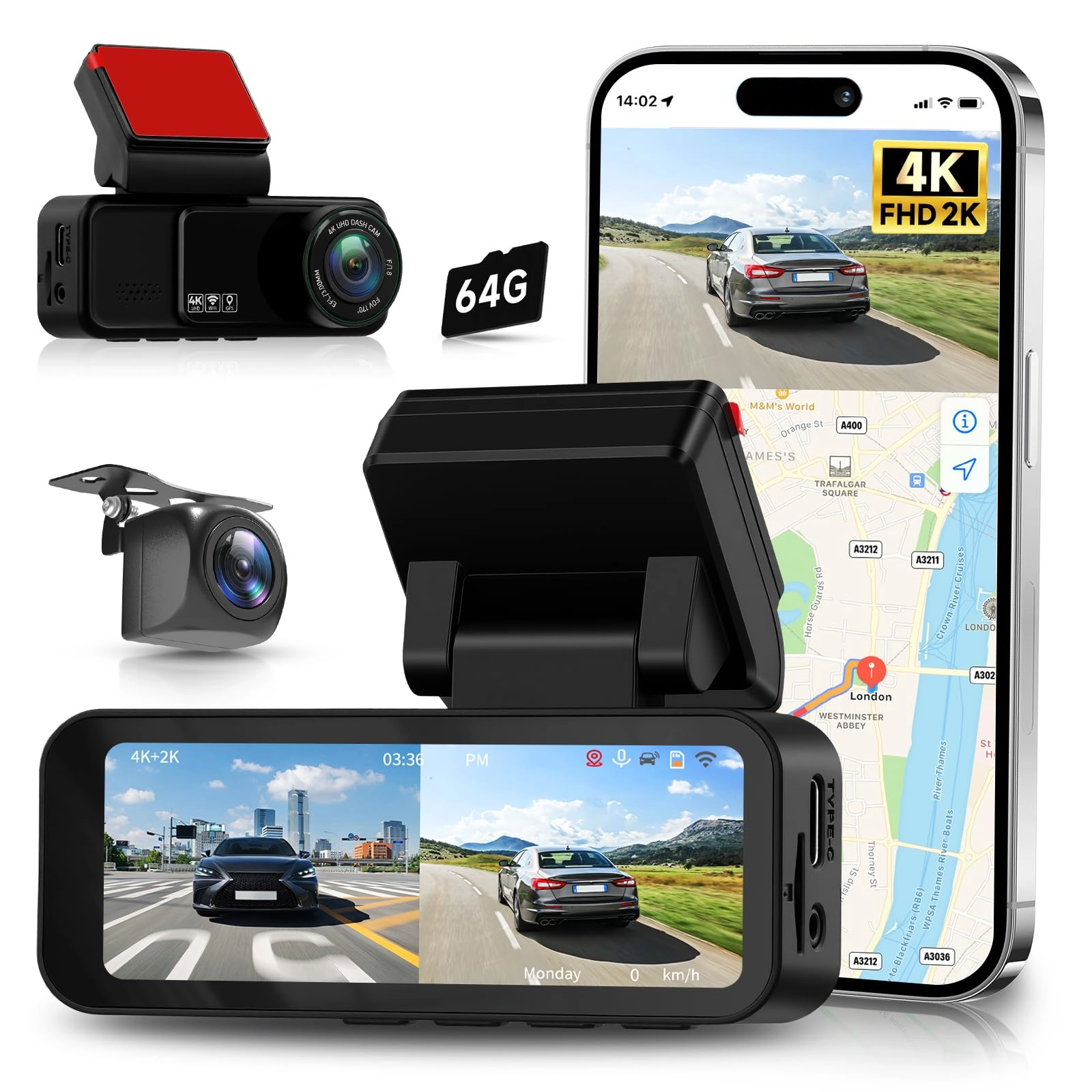 Orderich Dash Cam - 4K