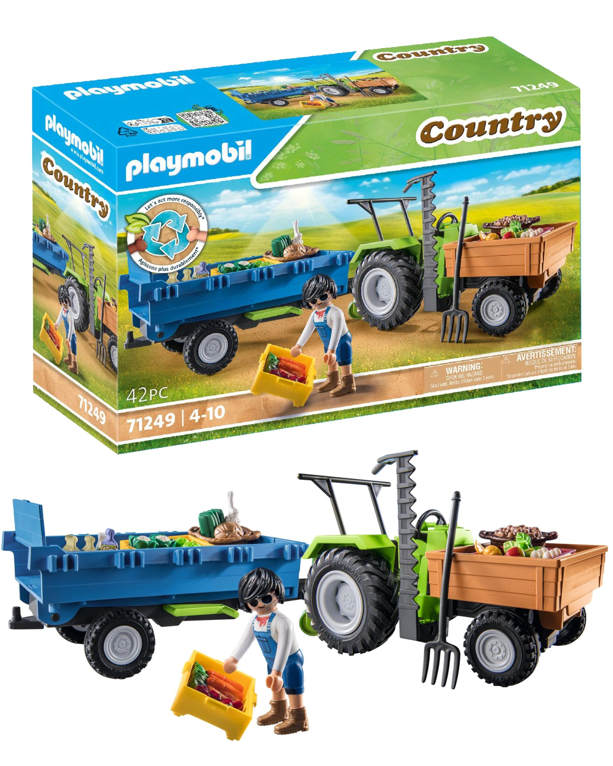 Playmobil Harvester Tractor with Trailer - 1:18 42 pcs