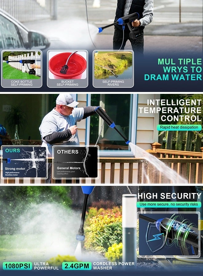 Cordless Pressure Washer - 50Bar 15000mAh Brushless Portable