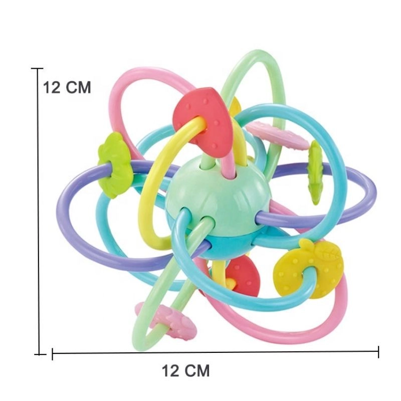 Baby Teething Rattle Toy - Colorful Handheld Sensory