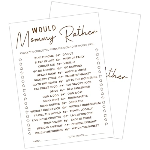 Baby Shower Games - English Adult 30pcs