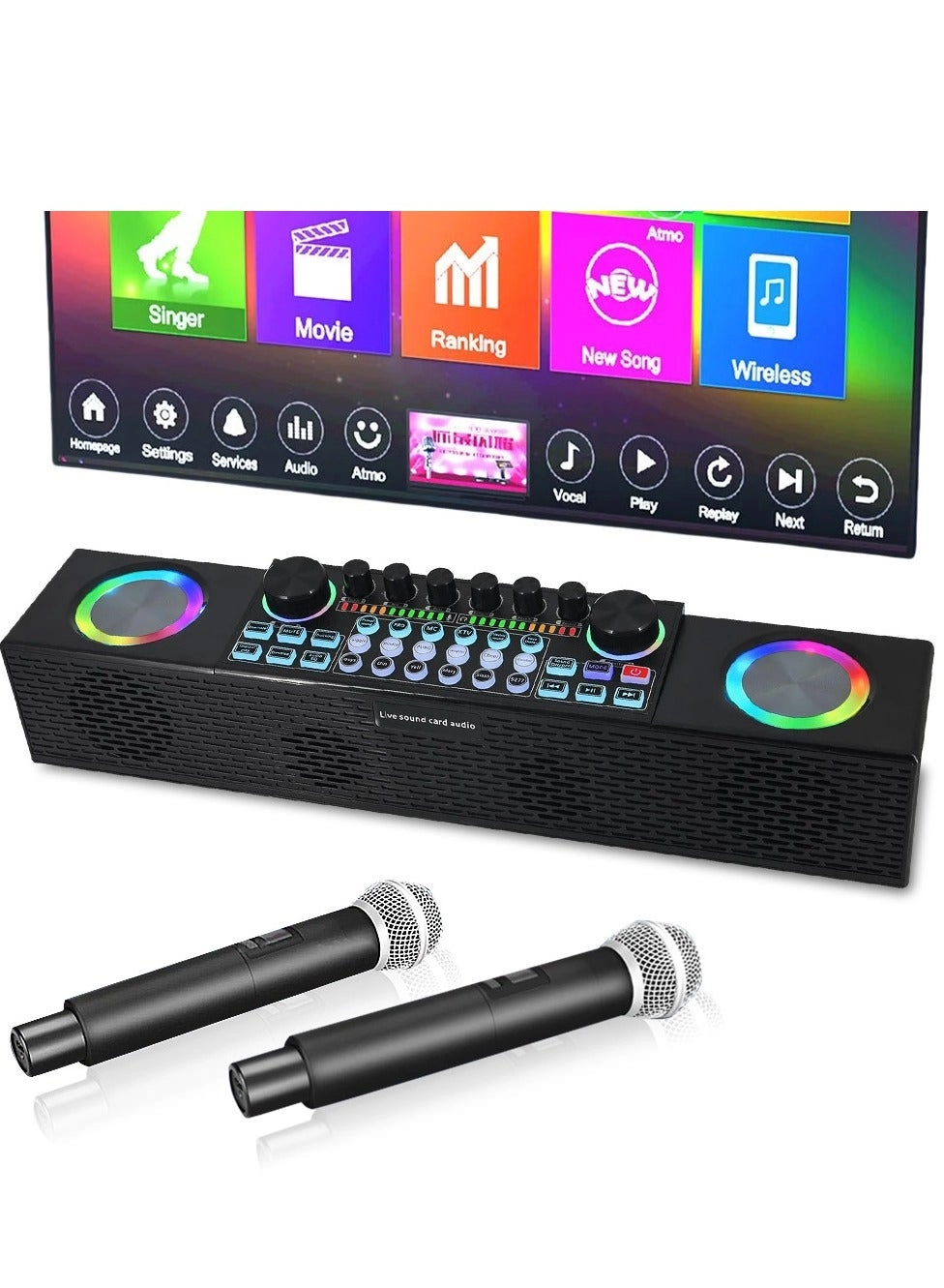 Portable Karaoke Speaker + Wireless Microphone - 2 6 W