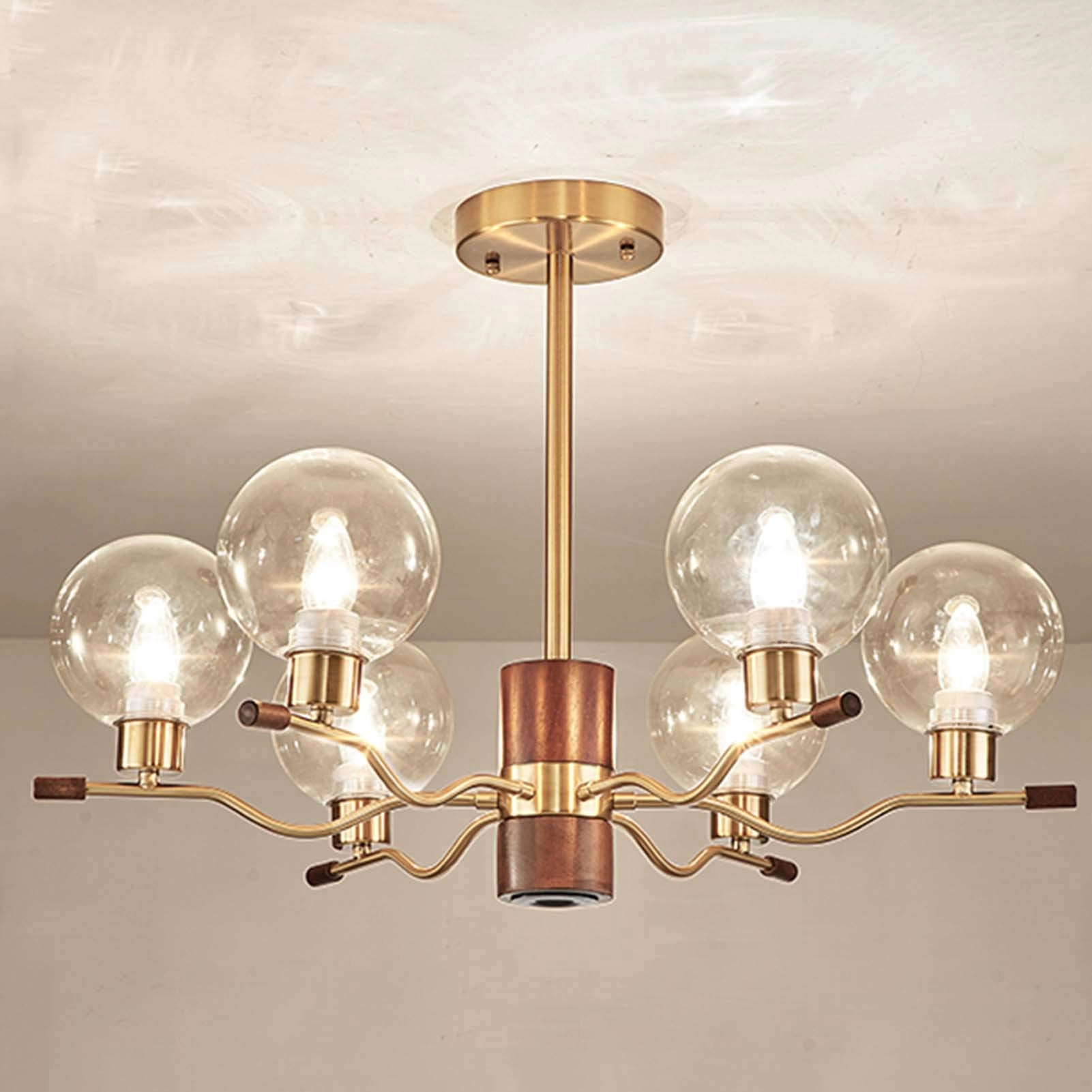 E27 Japanese Style Log Belt Chandelier - 4 head White