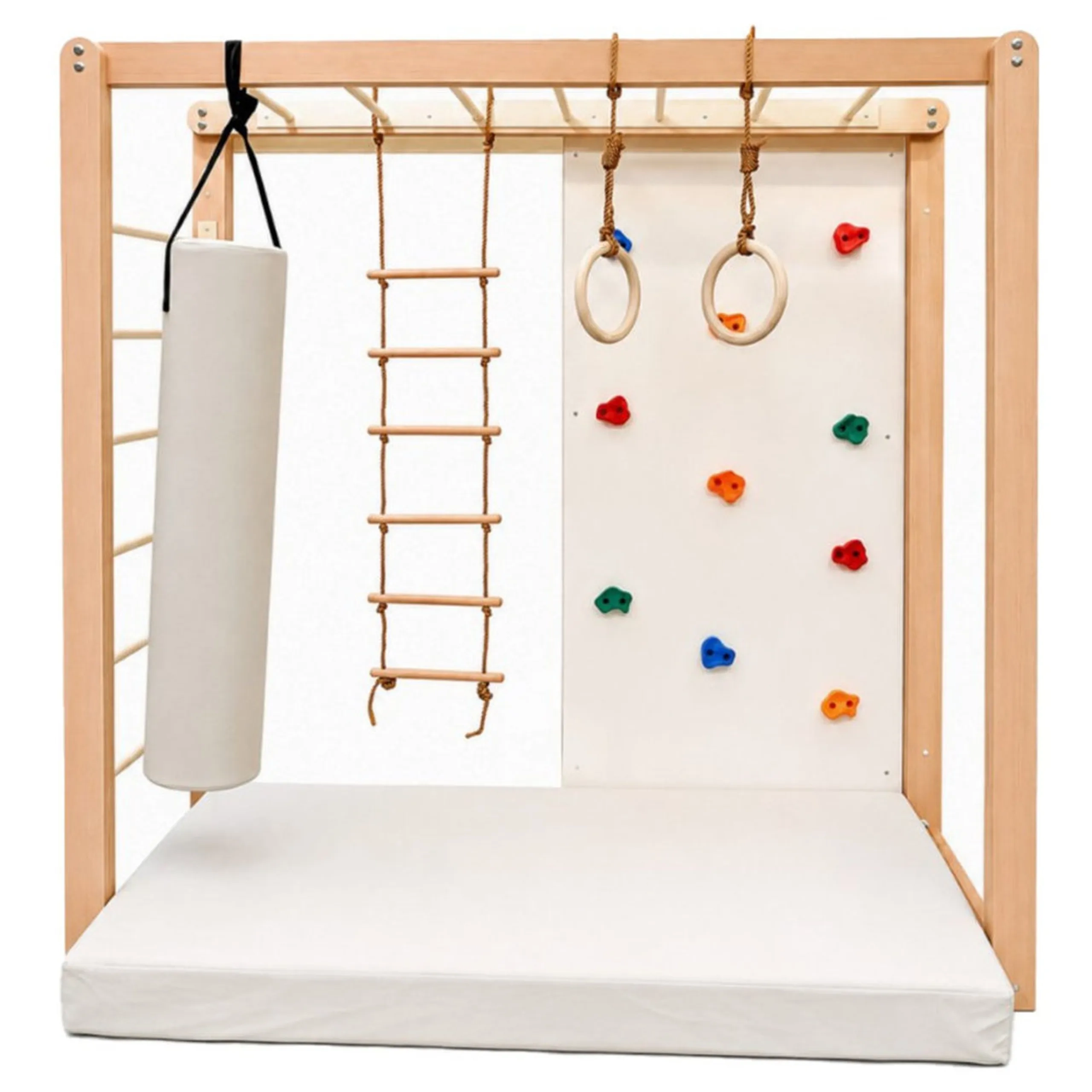 Monkey Bar With Climbing Wall - Adjustable Height 65 KG