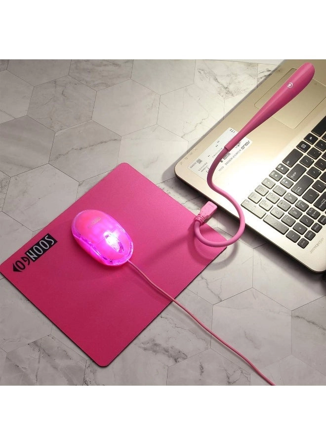 Mini Mouse Pad + Kids Mouse + USB LED Light