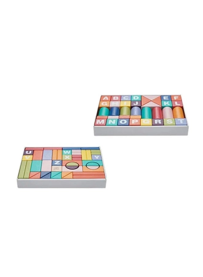 Wooden Building Blocks Set - 81 pcs