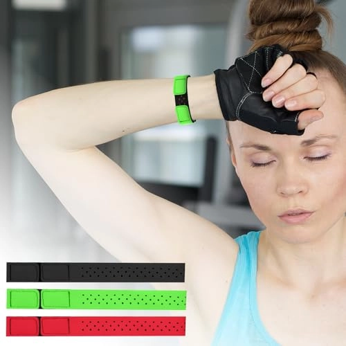 Heart Rate Monitor Band - 3 PCS Black Green Orange-Red