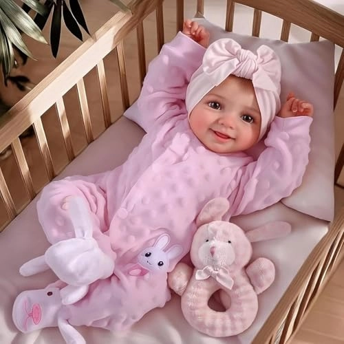 BABESIDE Reborn Baby Doll - 17 Inch Silicone Full Body Smiling Ages 3+