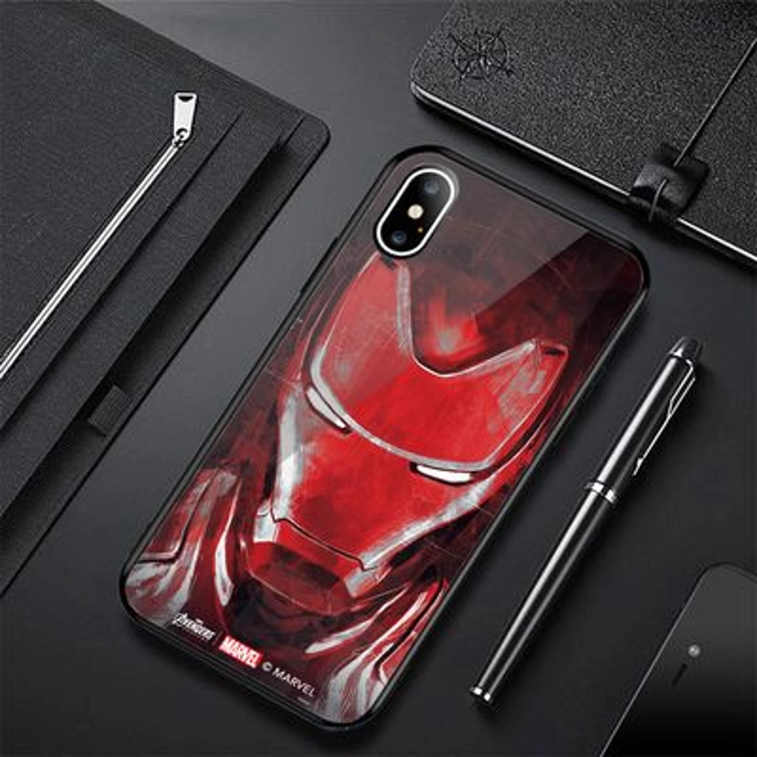 iPhone Xs Max Cover - TPU Bumper Case + Tempered Glass Back Back Case