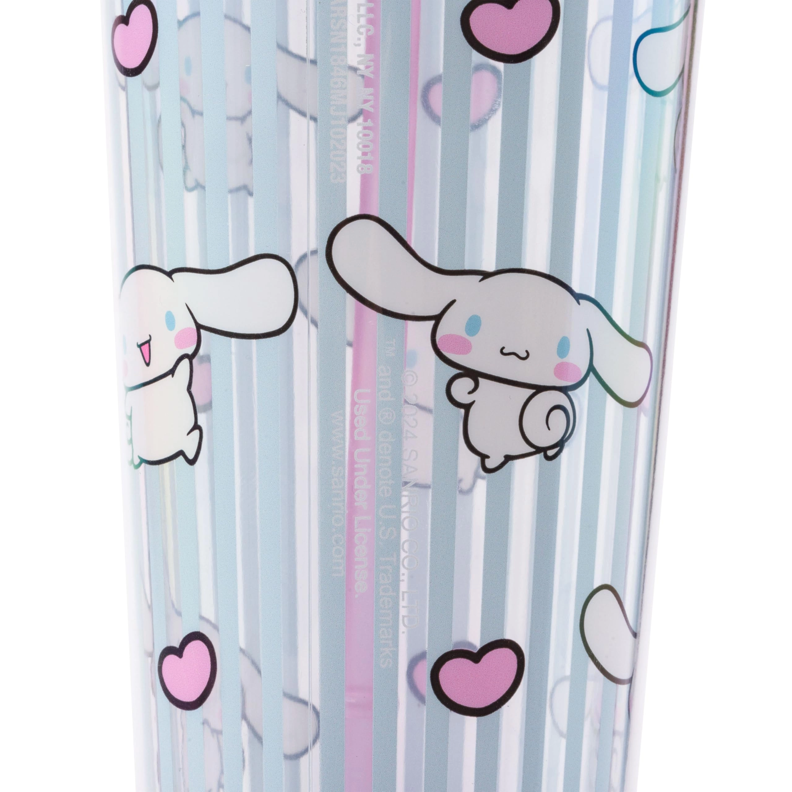 Cinnamoroll Reusable Cup - 1 pcs Striped Lid and Topper Straw