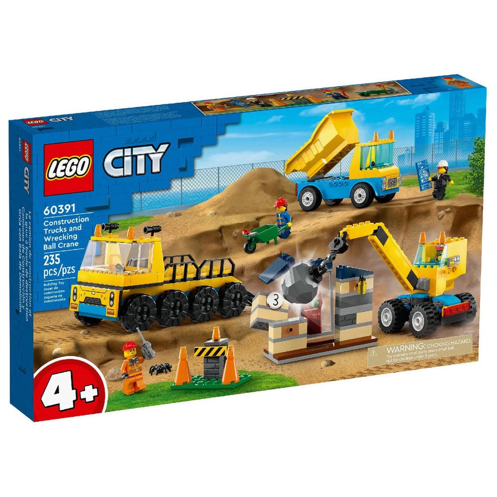 LEGO City Construction Trucks And Wrecking Ball Crane (60391)