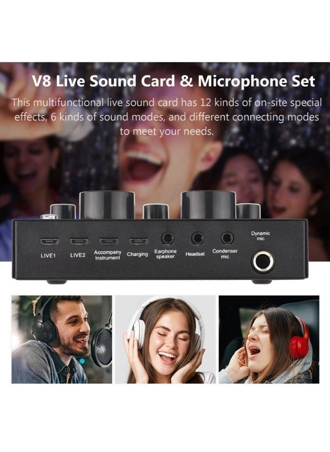 V8S - Mini Sound Mixer 16 Sound Effects Dual DSP