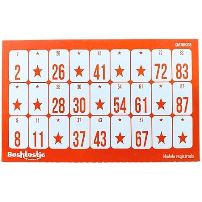 rayihni Bingo Cartons - 504 90 Balls Orange