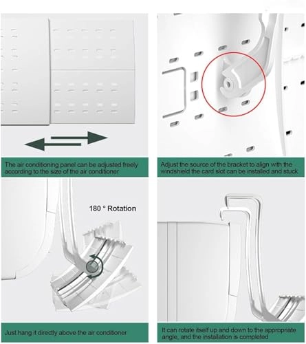 Air Conditioner Deflector - White Universal Adjustable Vent