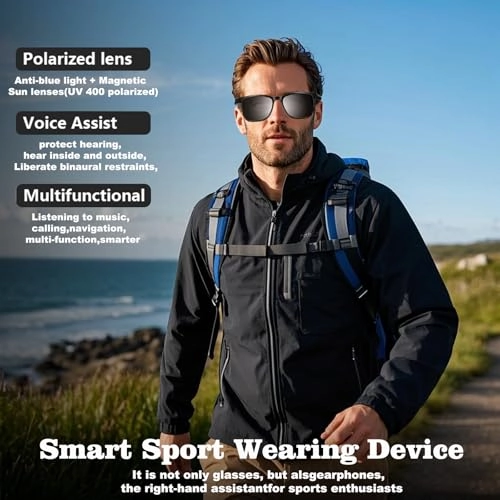Smart Bluetooth Glasses - Magnetic lenses Open ear UV400