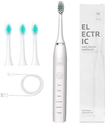 Sonic Electric Toothbrush - 4 Brush Heads 5 Cleaning Modes IPX7