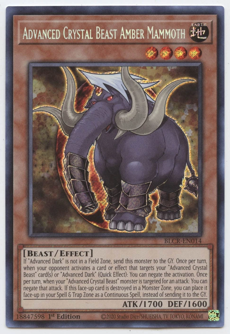 Yu-Gi-Oh! Advanced Crystal Beast Amber Mammoth