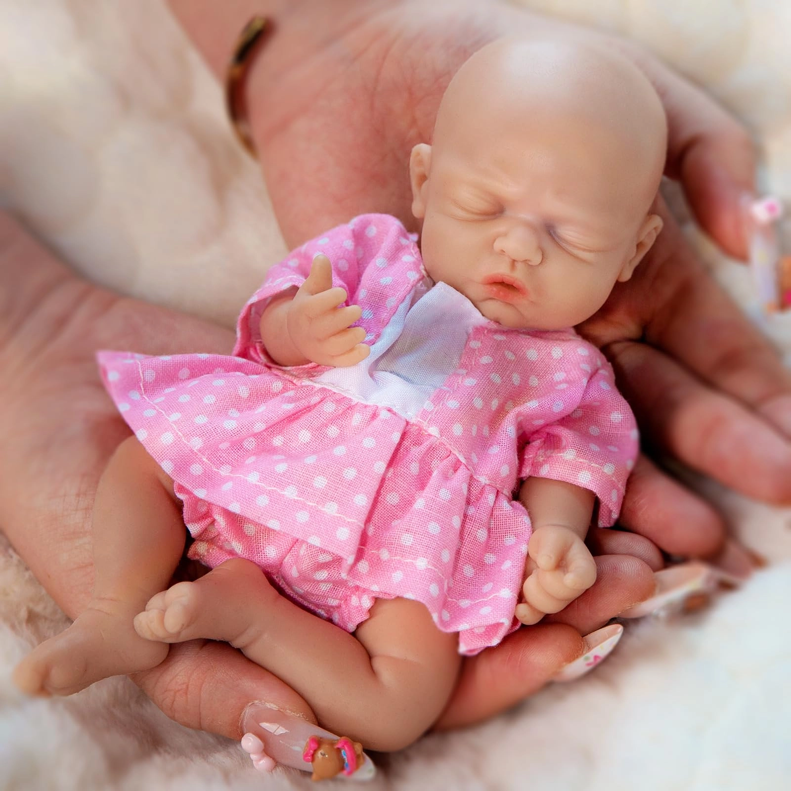 Vollence Olivia Reborn Baby Doll - 7 inch Silicone Baby Girl Ages 3+