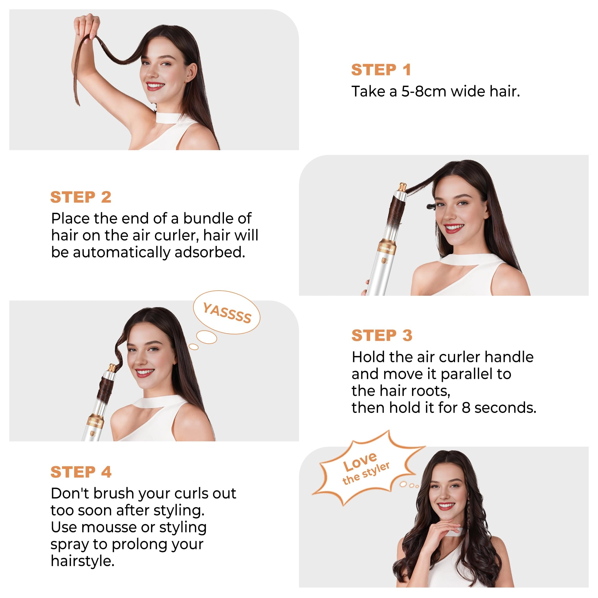 Blow Dryer Brush + Curling Wand + Ionic Hot Air Hair Dryer + Massage Oval Hair Dryer + Left&Right Hair Curlers