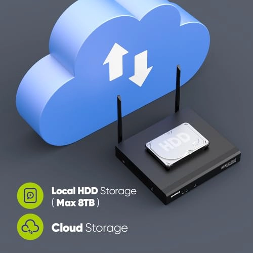 Wireless NVR - 5MP 10CH + Wireless Outdoor Surveillance Camera - 3MP 4 + Hard Drive - 1TB