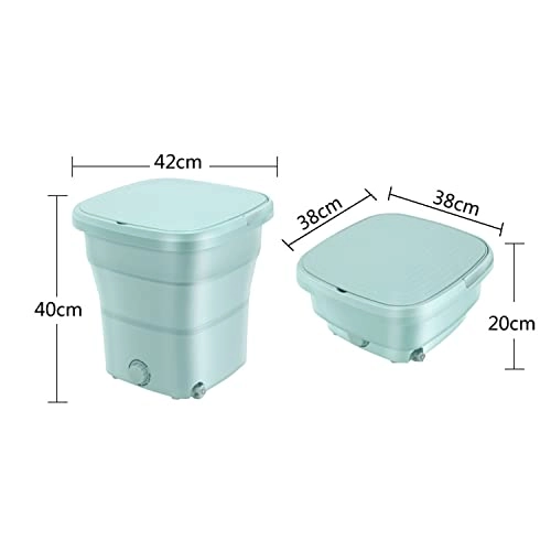 XHTONGSH غسالة قابلة للطي للطي المحمولة, غسالة صفرية اوتوماتيكية, عمل هادئ, الضوء الأزرق, ملابس داخلية غسل الملابس او عنصر صغیر, طاقة ومنطقة (Color : Green)