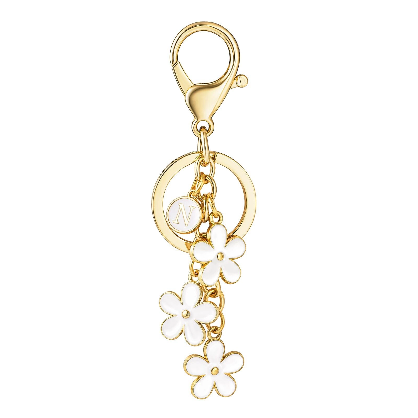 Initial Keychain - Floral