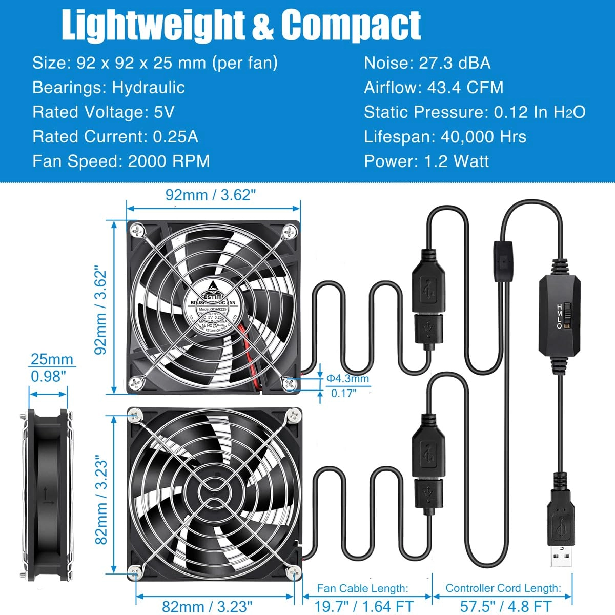 Brushless DC Cooling Fan - 92mm