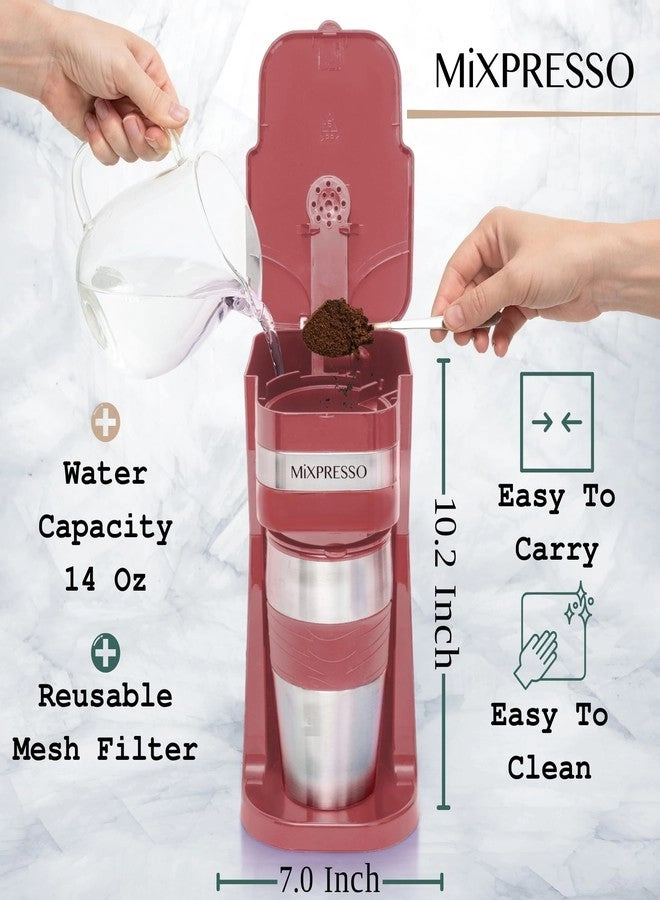 Personal Single Serve - 14oz Travel Mug Auto Shut Off Reusable Filter Bundle