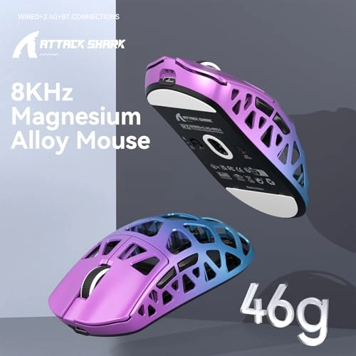 R3 Superlight 46g Magnesium Alloy Gaming Mouse - 2.4Ghz Bluetooth USB