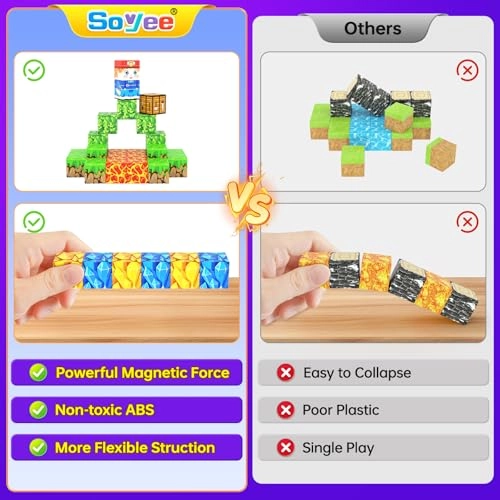 Magnetic Building Blocks - 100 pcs Forest & Mining