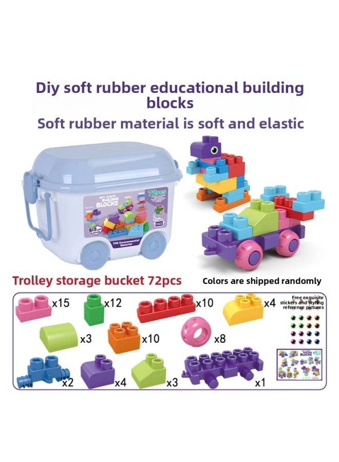 Loquat Soft Rubber Building Blocks - 72 pcs