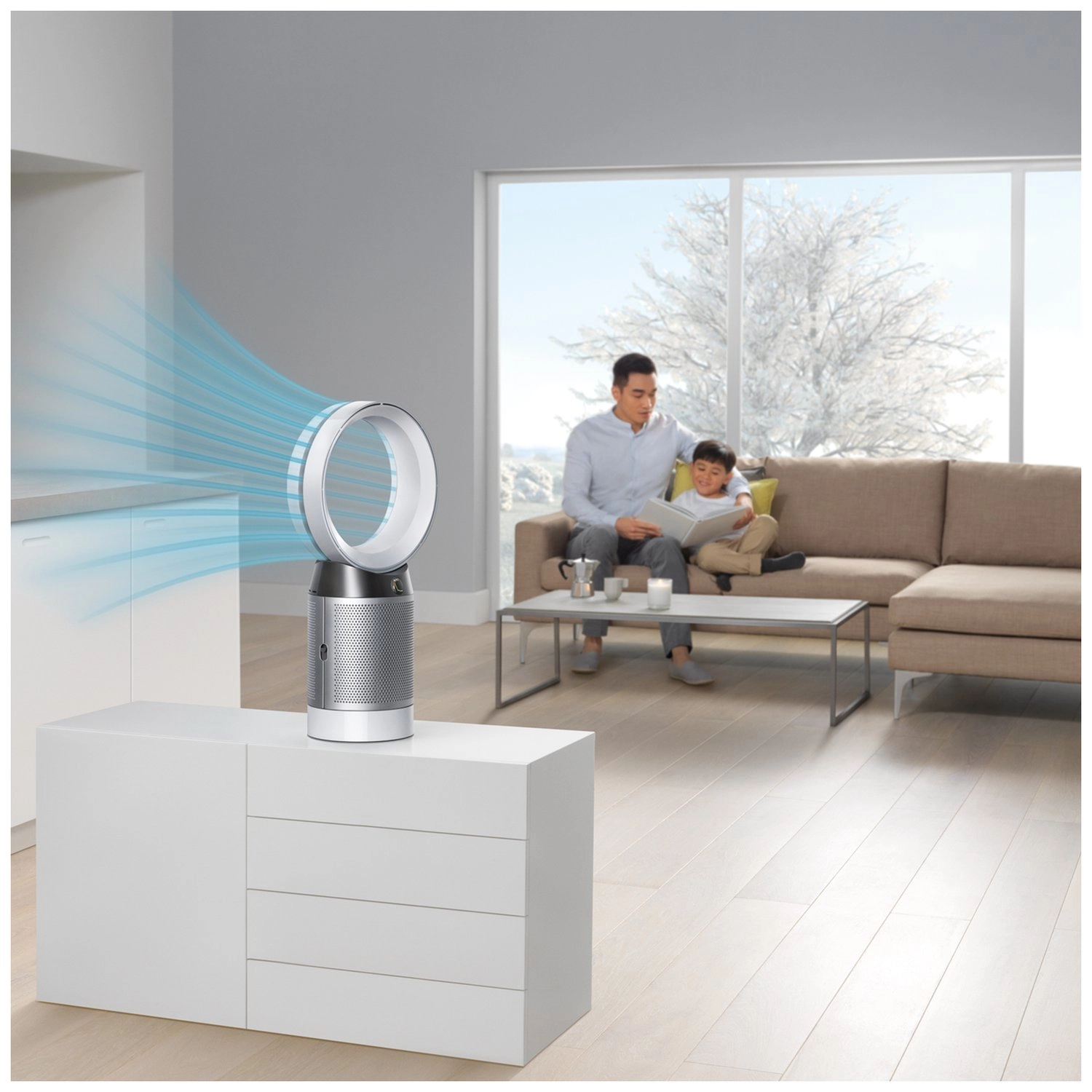 Pure Cool Purifying Tower Fan - White/Silver HEPA