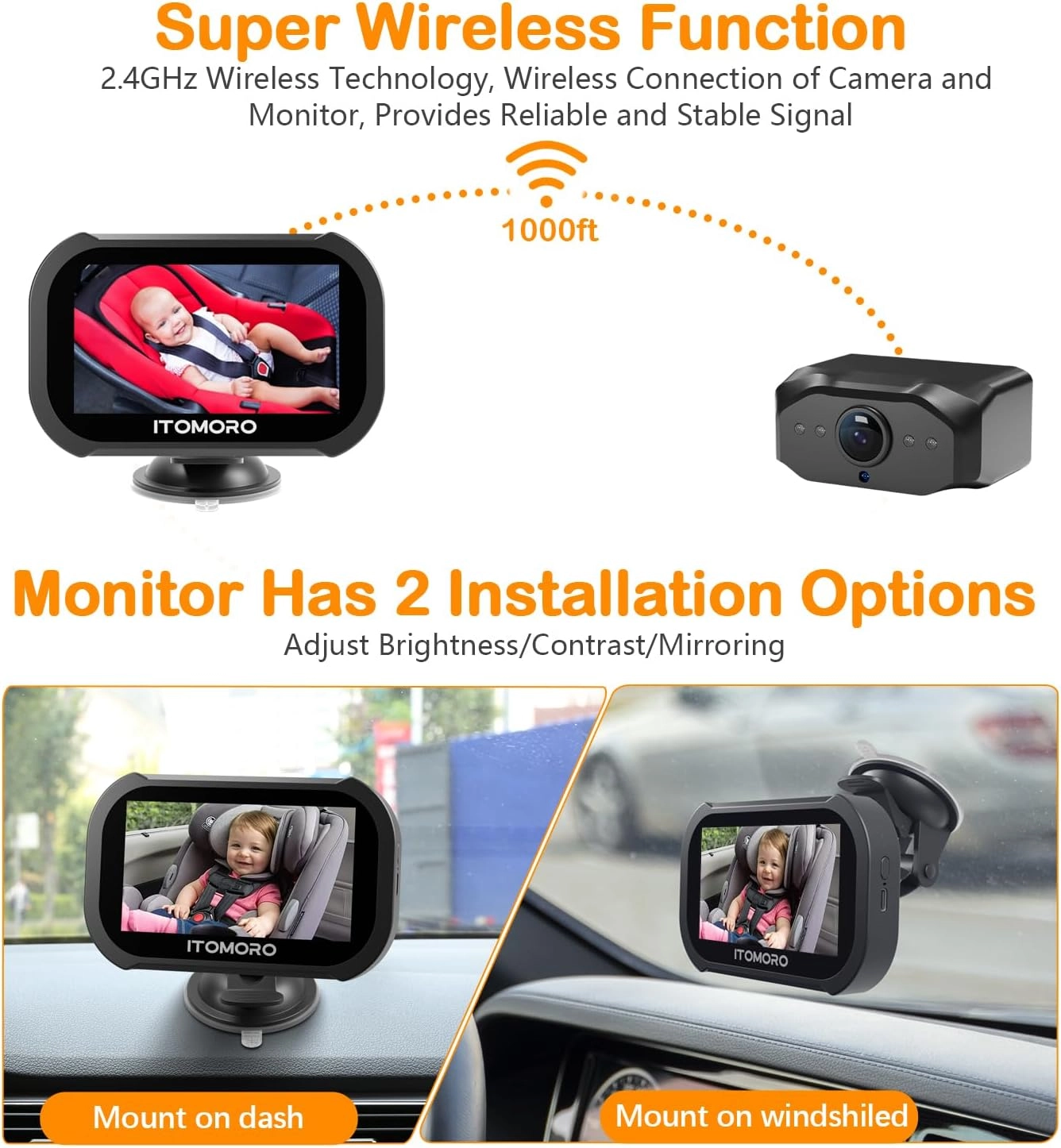 Wireless Baby Car Camera - 43inch