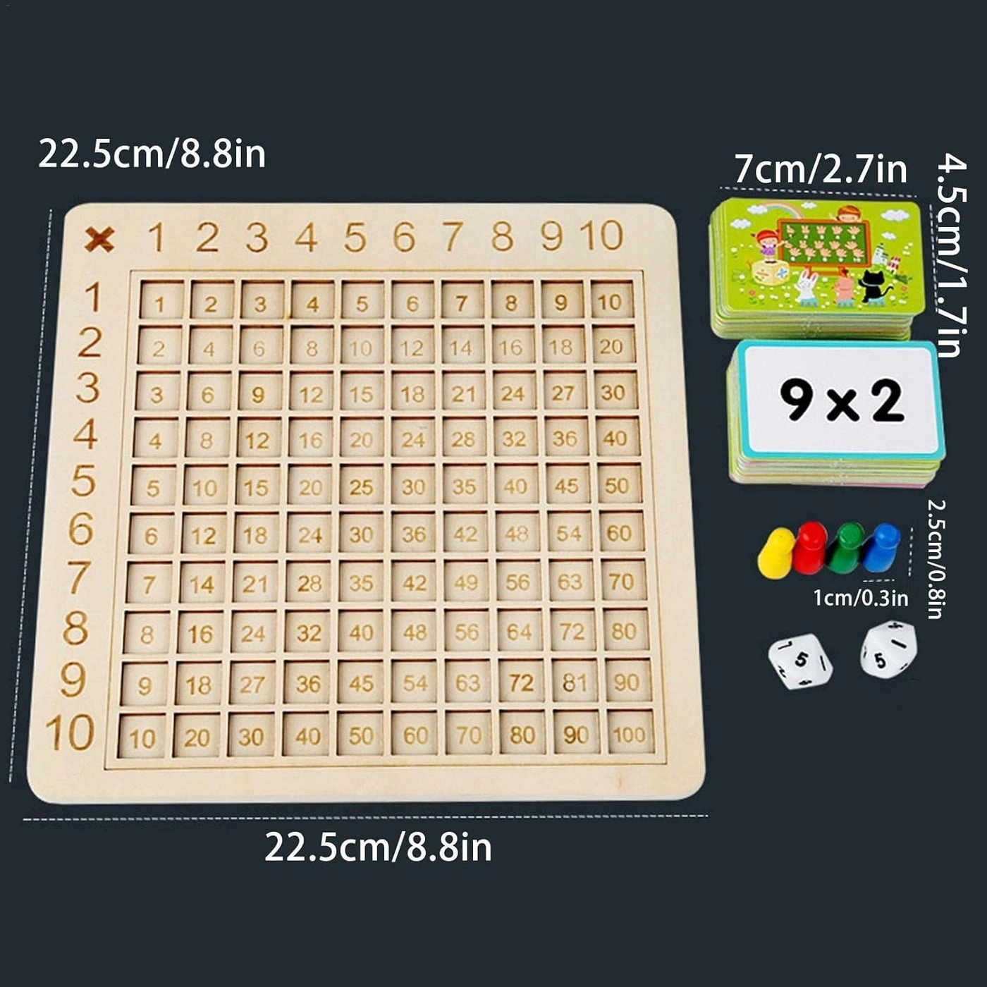 Wooden Multiplication Game Board - 3 years old and above