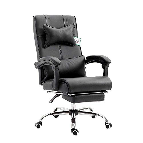 Desk Chair - PU Leather Brown High Back