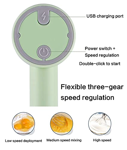 Hand Mixer - USB Rechargeable 3 Speed Pink