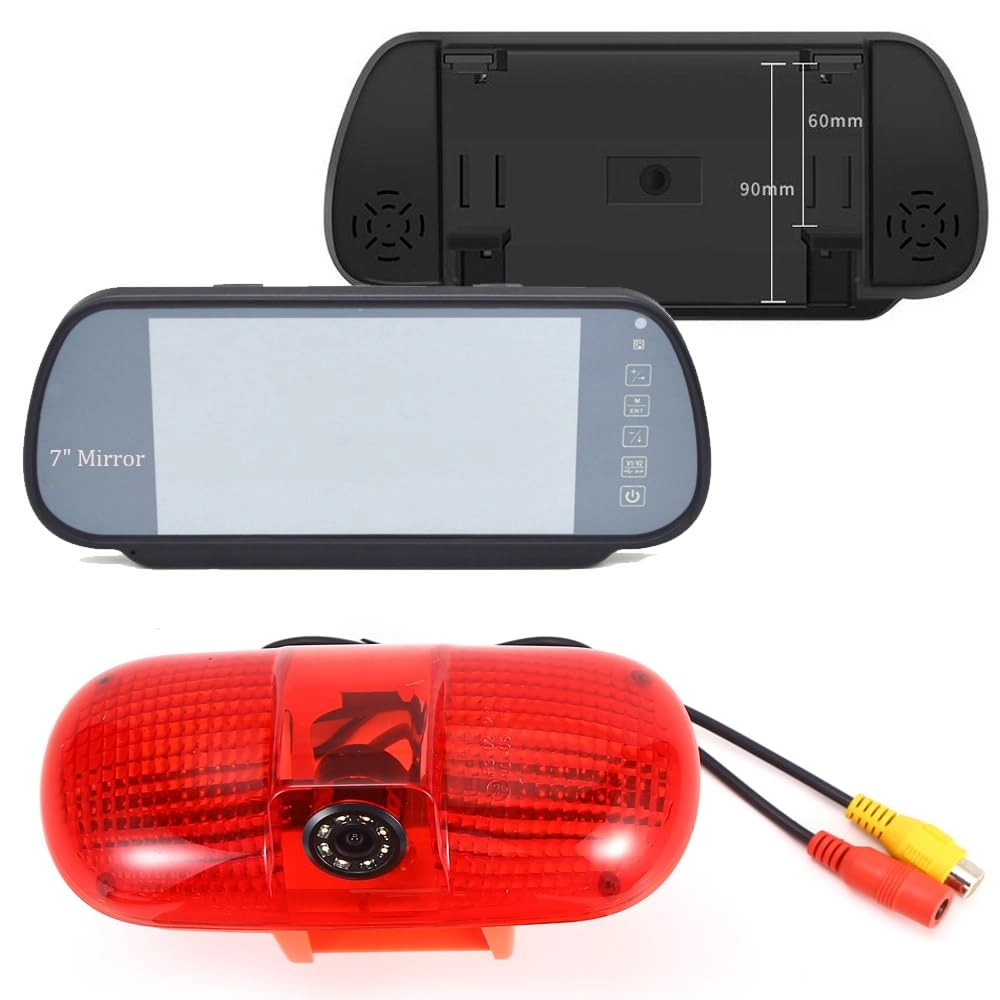 Brake Light Reversing Camera + Rear View Mirror Monitor - Night vision 628 x 586 pixels