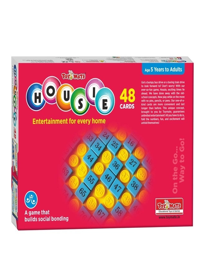 Toymate HOUSIE 48 - Red Reusable Card Game