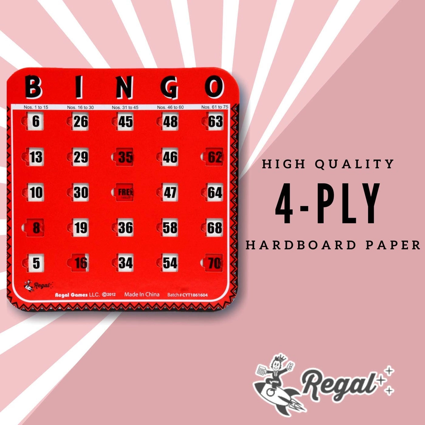 Bulk Bingo Cards - Sliding Windows Reusable Large Print