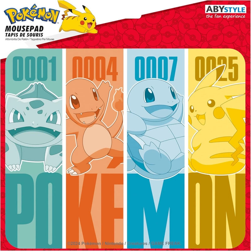 Pokemon Kanto Starters Woven Mouse Pad - 26x19.5 cm